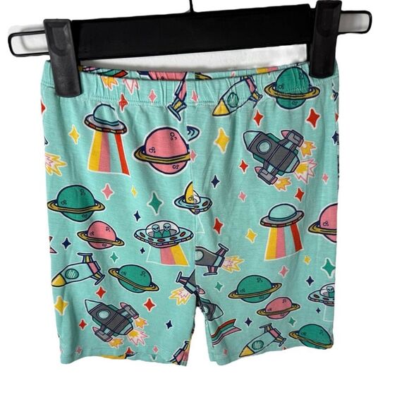 Posh Peanut Alien UFO Space Print Two Piece Bamboo Pajama Set - Picture 4 of 7